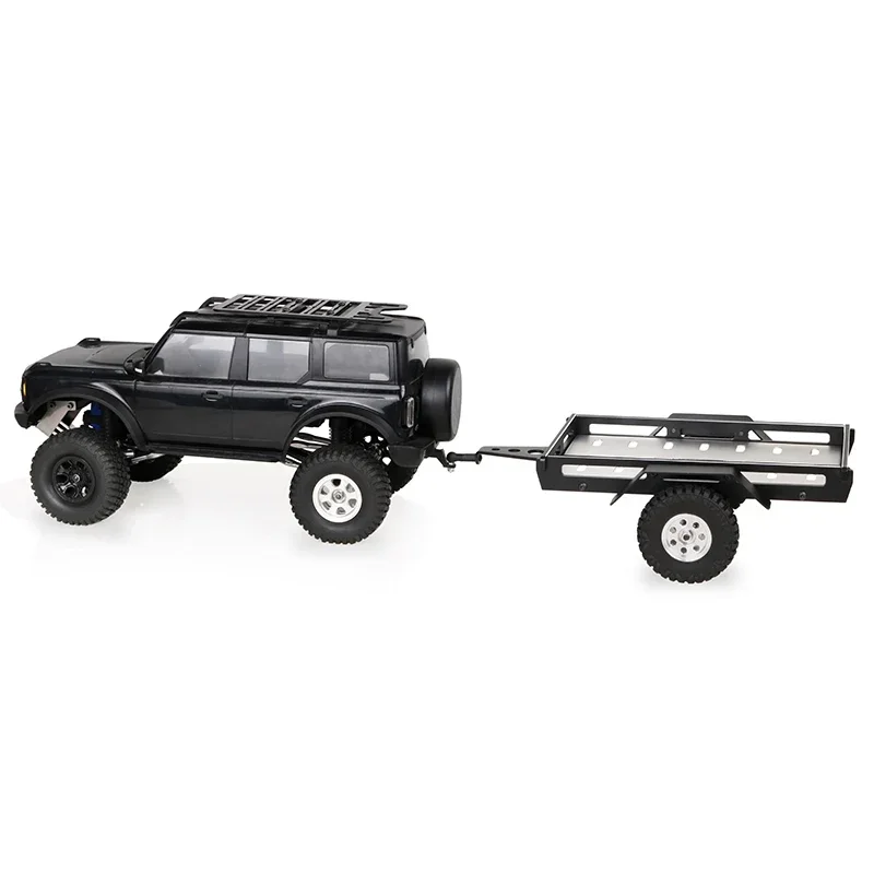 TRX4M Universal Black Simulation Aluminum Alloy Small Trailer for 1/18 RC Crawler TRX4-M Chevrolet K10 Defender Bronco Part Toys