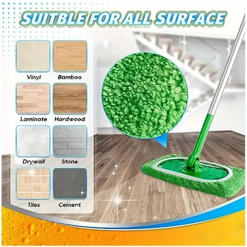 3/8Pcs Microfiber Cleaning Mop Replacement Pad Flat Floor Mop Cloth Washable And Durable Replacement Mop Cloth Cleaning Supplies