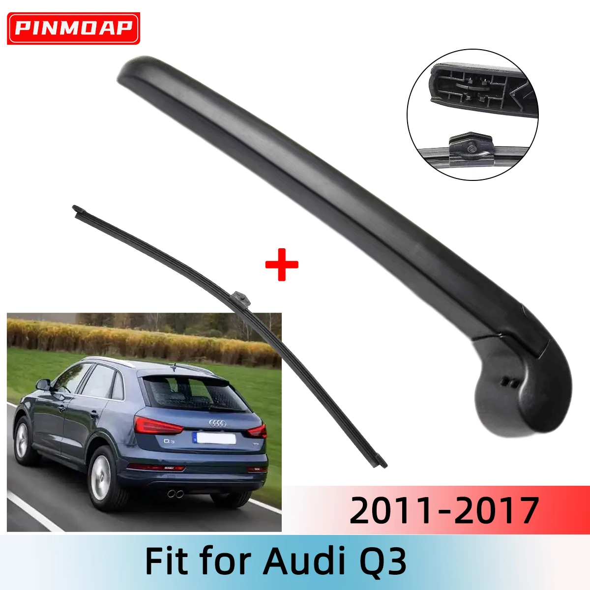 1/2PCS Heckscheibenwischerblatt Wischerarm Kit für Audi Q3 2011--2017 Windschutzscheibe Windschutzscheibe Heckscheibe