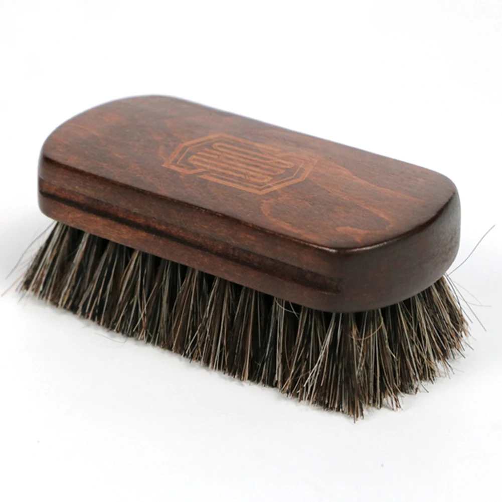 Shine Polishing Brush Auto Wash Horsehair Leather Textile Cleaning Brush for Car Interior Furniture Apparel Bag