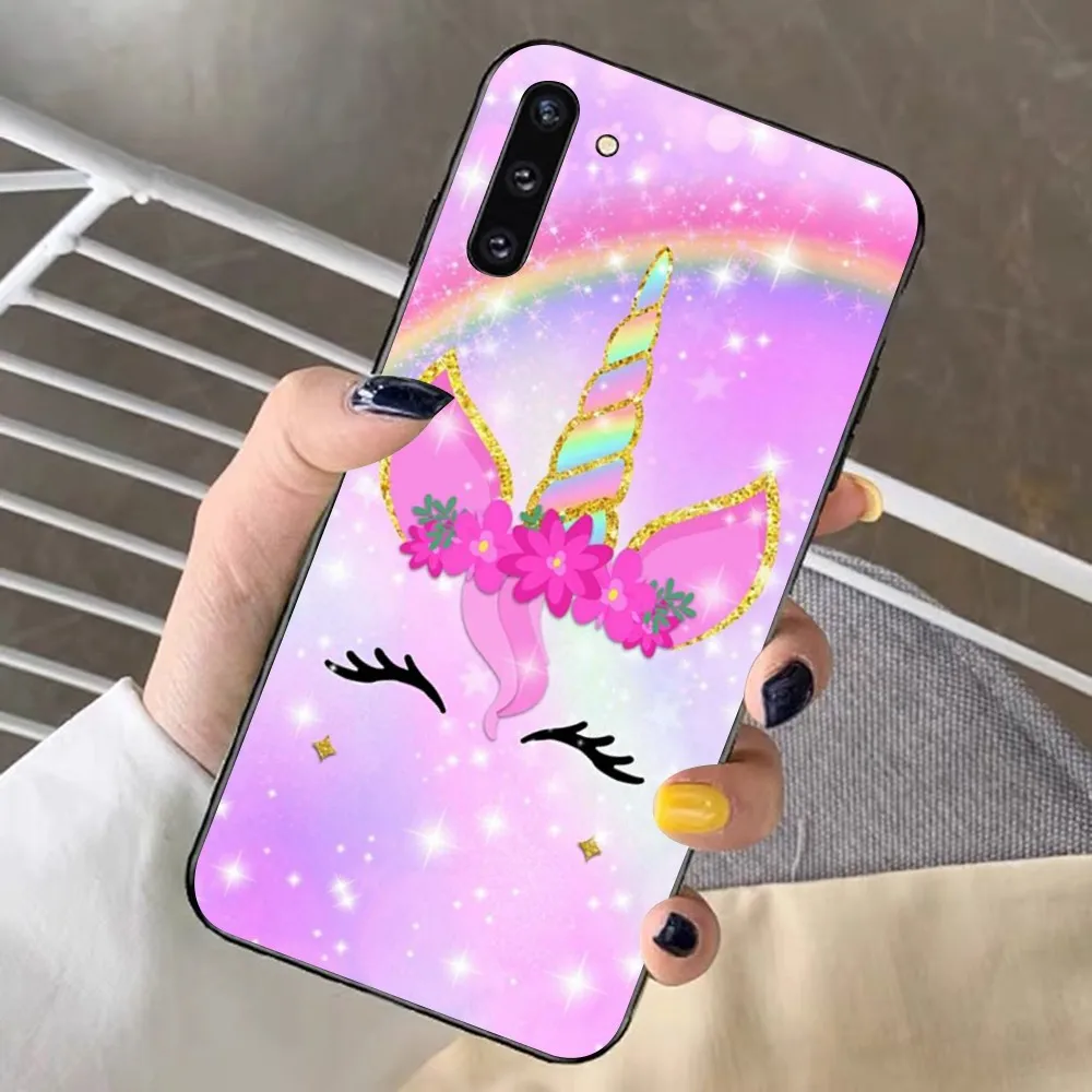 Pink Unicorn Rainbow Phone Case For Samsung Note 8 9 10 20 pro plus lite M 10 11 20 30 21 31 51 A 21 22 42 02 03