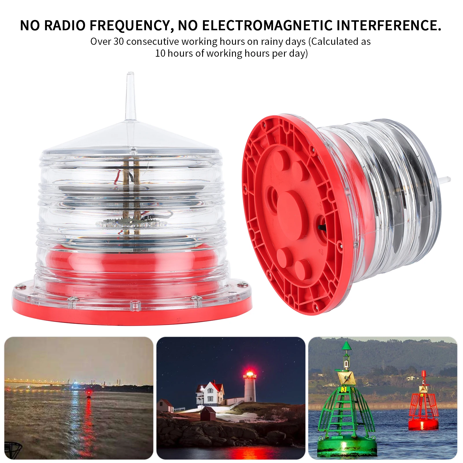 

Boat Light Beacon Light Solar Power Beacon Light LED Flashing Floating Lamp IP68 Waterproof for Marine Ship Boat Navigation Lamp