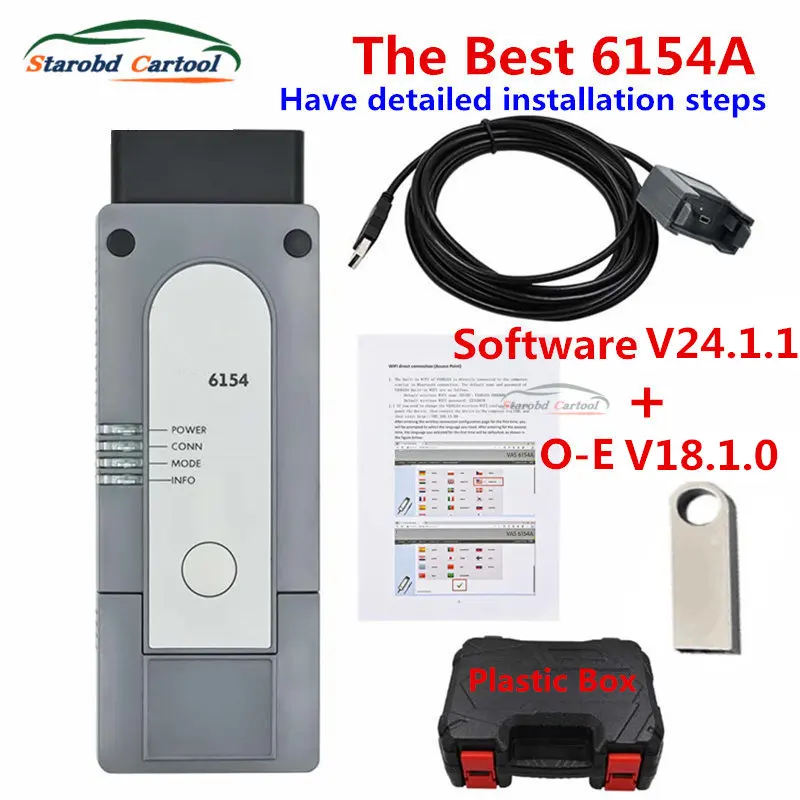 Best 6154 OS24.1.1 Support CAN FD DoIP Original Driver Cover Full Function as 5054a VNCI 6154A OBD2 Car Diagnostic Scanner