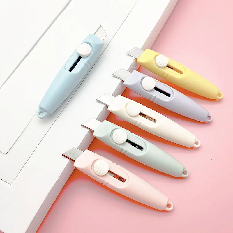 2/4pcs Mini Portable Utility Knife morandi Simplicity express Letter Opener Handmade Decoration Paper Cutting Tools Art Supplies