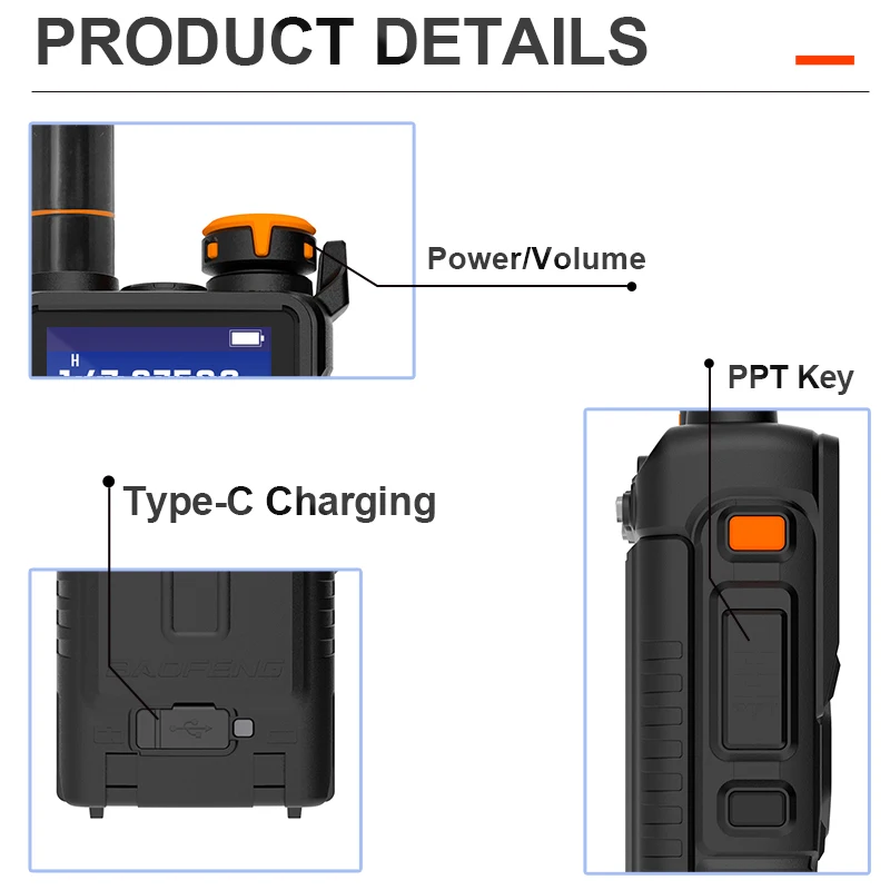 Портативная рация Baofeng UV K5 Plus, Am Fm радио TwoWay, Любительская Беспроводная радиостанция для дальнего действия, приемник