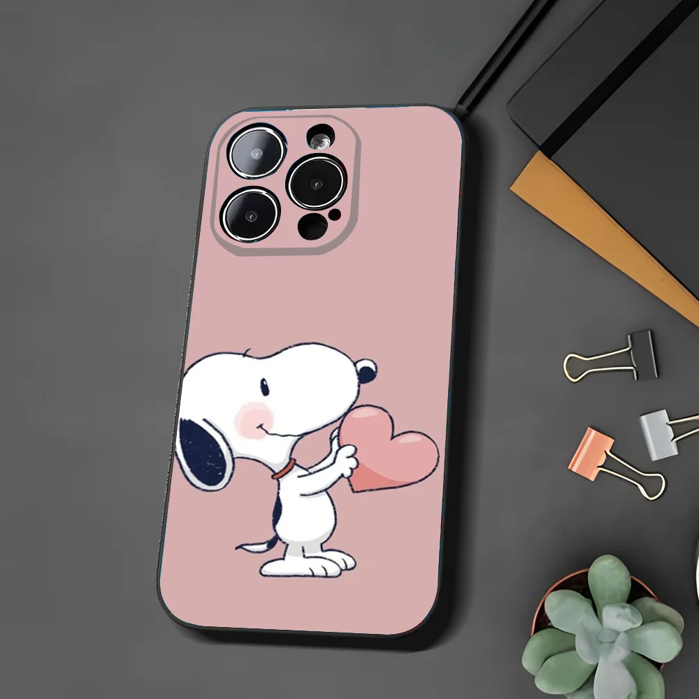 Cartoon S-Snoopy Phone Case For Xiaomi 11 Redmi Note 11 5G 8T 9A 9 10T Note8Pro Note9 12SUltra Black Case