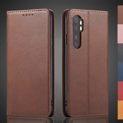 Magnetic attraction Leather Case for Xiaomi Mi Note 10 lite Holster Flip Cover Xiaomi Note10lite Case Wallet Bags Fundas Coque