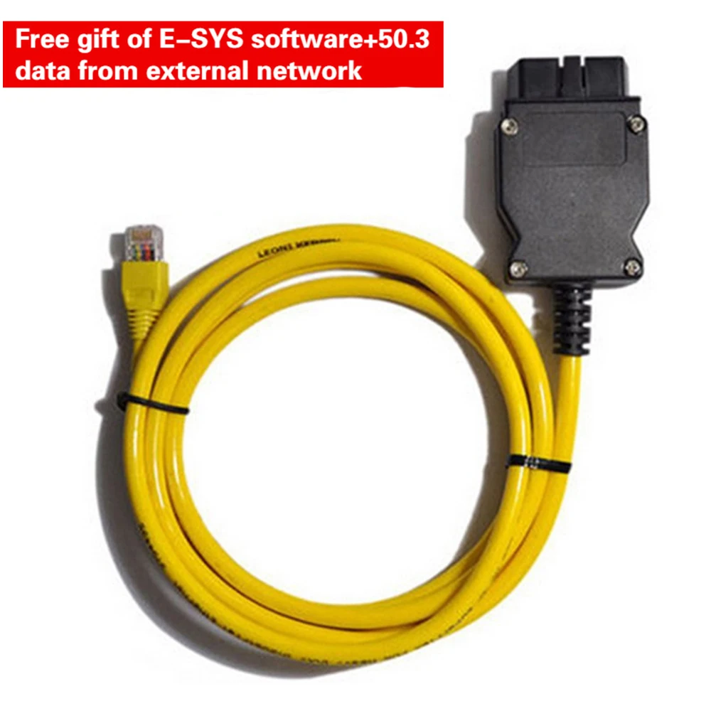 Ethernet to OBD Interface Cable for BMW E-SYS ICOM Coding F-Series Ethernet to OBD Cable Car Connector Cable Car Diagnostic Tool