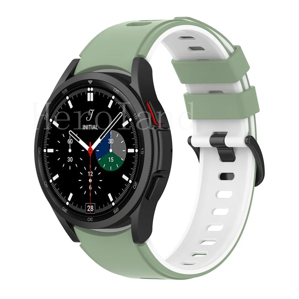 Pulseira de silicone banda para samsung galaxy watch 5 4 44mm 40mm pro pulseira 20mm pulseira galaxy watch4 clássico 46mm 42mm