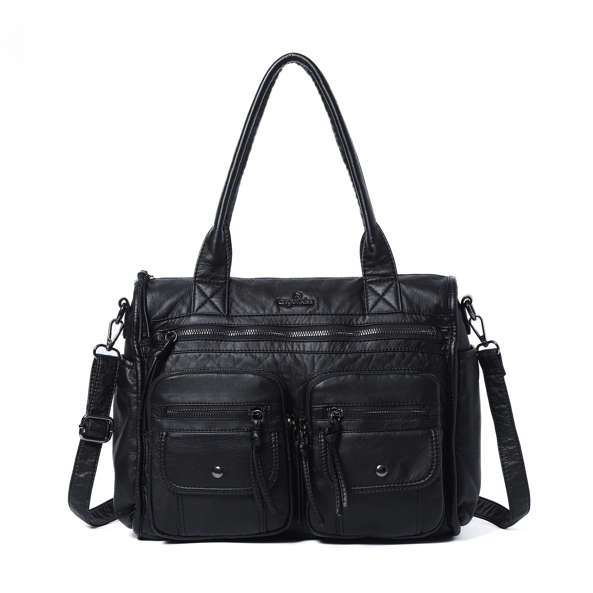 

Women Handbags Multi-pockets Bag PU Satchel Fashion Large Vintage Shoulder Bag Tote Bag Tote Shoulder Purse