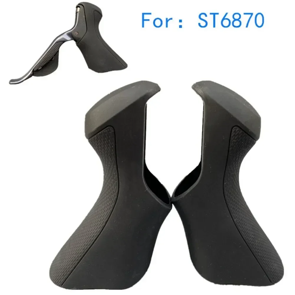 1 par de cubiertas de manija de freno para Ultegra Di2 ST-6870 campanas de cambio de marchas de goma Premium para bicicletas de carretera Shimano empuñaduras de palanca negras