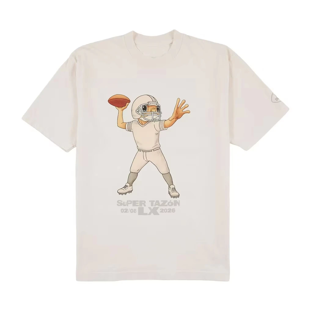 Bad Bunny X Super Tazón Concho T-Shirt Men and Women Summer Pure Cotton Clothing Fashion Casual Short Sleeved T-shirt Streetwear