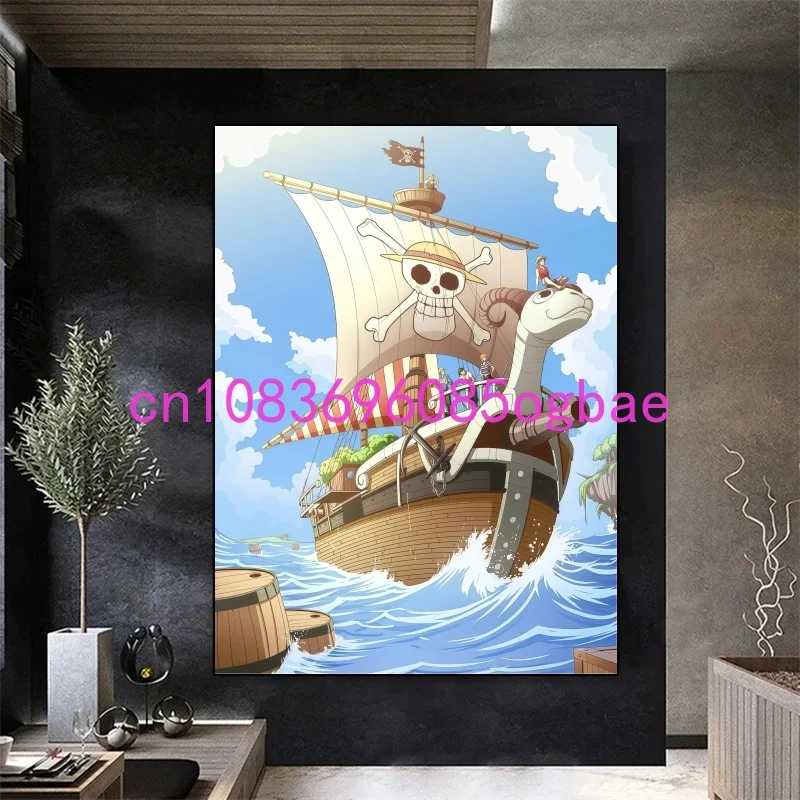 Anime Ship One Cartoon One Piece Poster Print Canvas Painting Wall Art Mural Suitable for Cafe Home Wall Decoration Picture Gift view 4