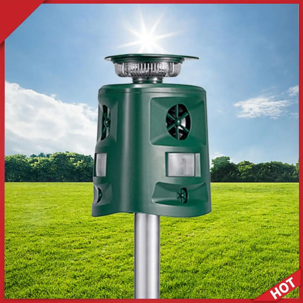 超音波動物撃退器-動物-360度ソーラー犬撃退器-ip44防水-5モード-犬猫鳥ウサギ用