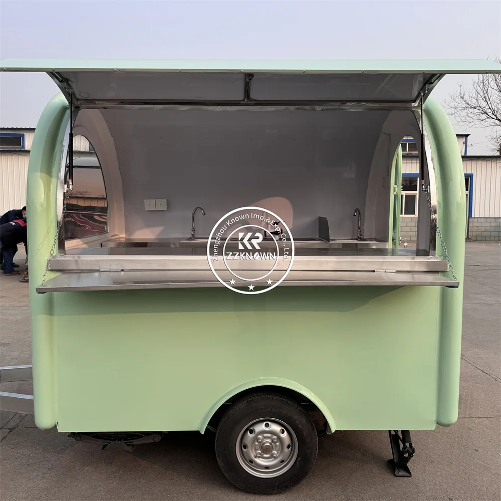 Ce Dot Approved Food Truck Mobile Street Kitchen Customized Hamburger Bbq Catering Food Trailer With Full Kitchen