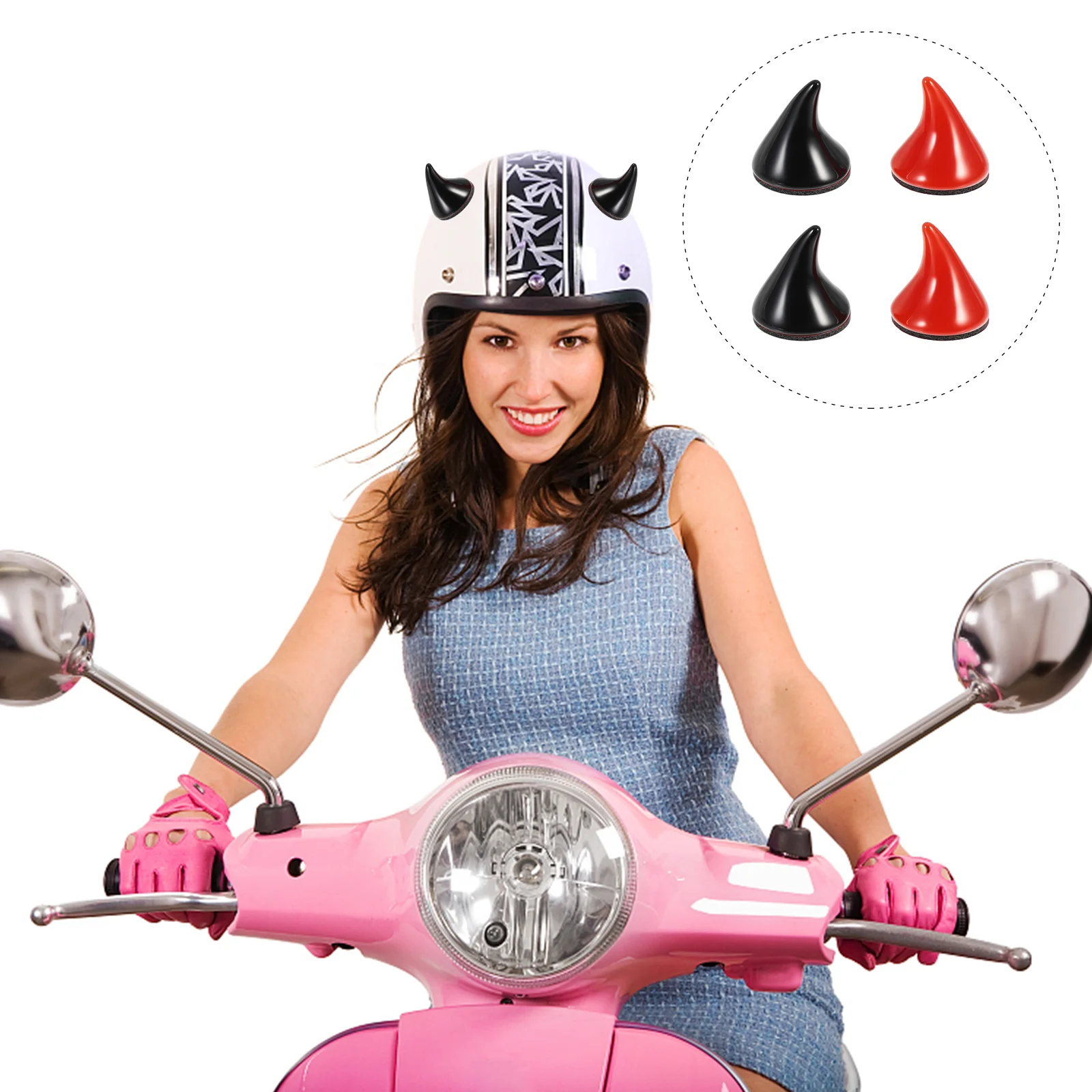 8 Pcs Horns Motorcycle Accessories for Decorations Halloween Decors Car Bicycles Helmets Bike