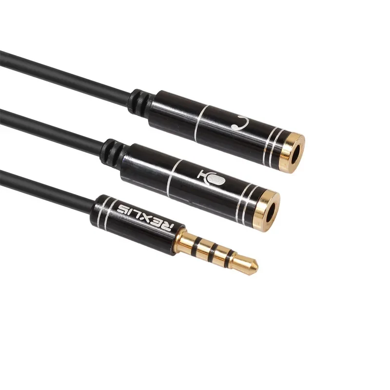 30cm dwa męskie i jedno żeńskie 3.5mm zestaw słuchawkowy z mikrofonem zestaw słuchawkowy do telefonu komórkowego Combo podłączone do komputera kabel Audio do notebooka