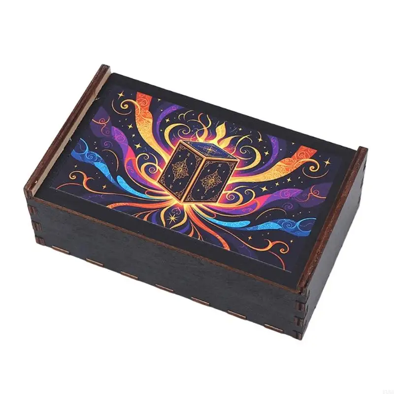 

Stylish Wooden Storage Case Small Retros Multifunctional Box for Table Game & Chesses Peripherals 4XBB