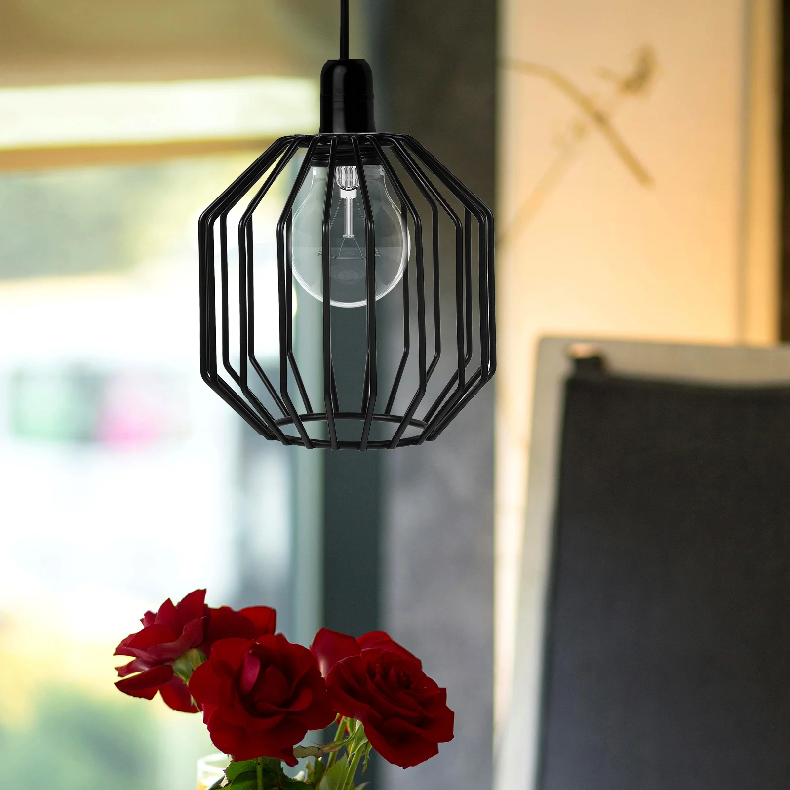 

1pc Iron Birdcage Pendant Light Shade Hollow Metal Lamp Cover For Living Room Bedroom Decor Soft Lighting Cage Lampshade