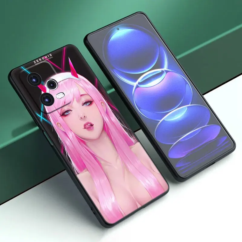 Zero Two Darling in the FranXX Cartoon Cover Black Case For Xiaomi Mi POCO X6 Pro F5 M6 X5 X4 Pro X3 NFC M5 M4 M3 F2 Pro F4 GT