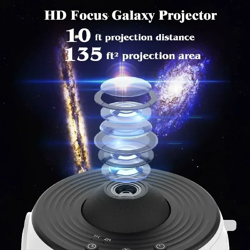 LED Night Light Galaxy Projector Starry Sky Projector 360° Rotate Planetarium Night Lamp For Room Decorative Children Kids Gift