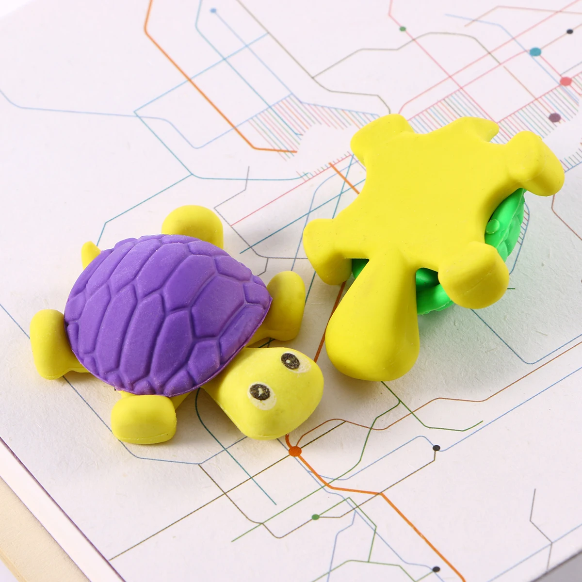 

12 Pcs Creative Stationery Supplies 's Cartoon Eraser Pencil Rubbers Erasers