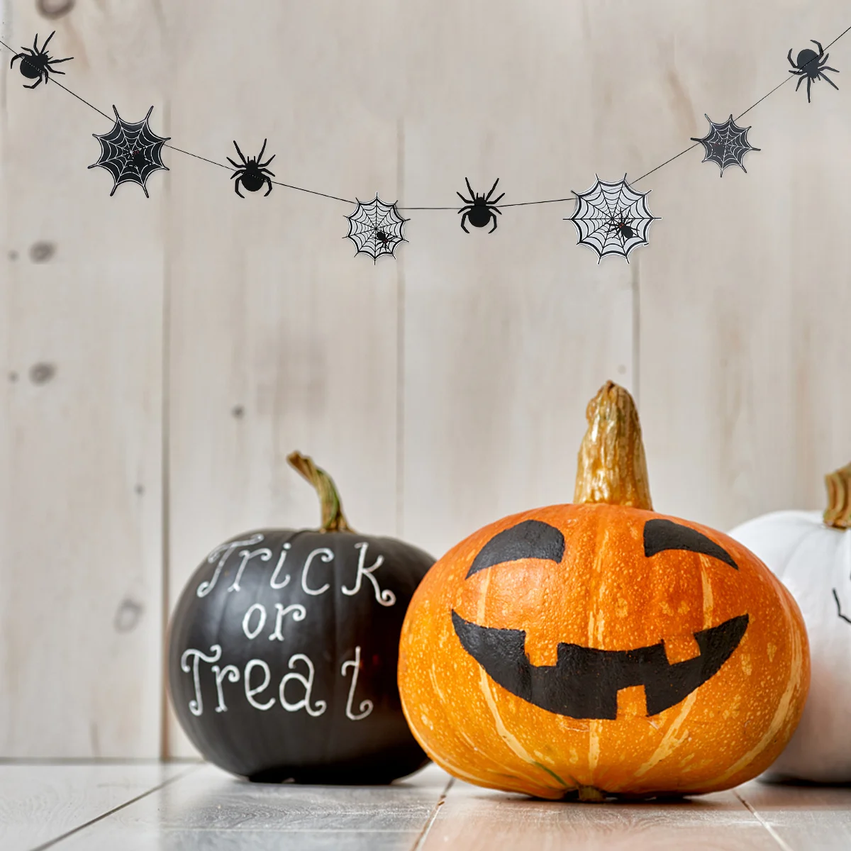 

2Pcs Spiderweb Garland Halloween Decoration Black Spider Banner Party Hanging Kit Spider Garland Decoration Spiderweb Banner