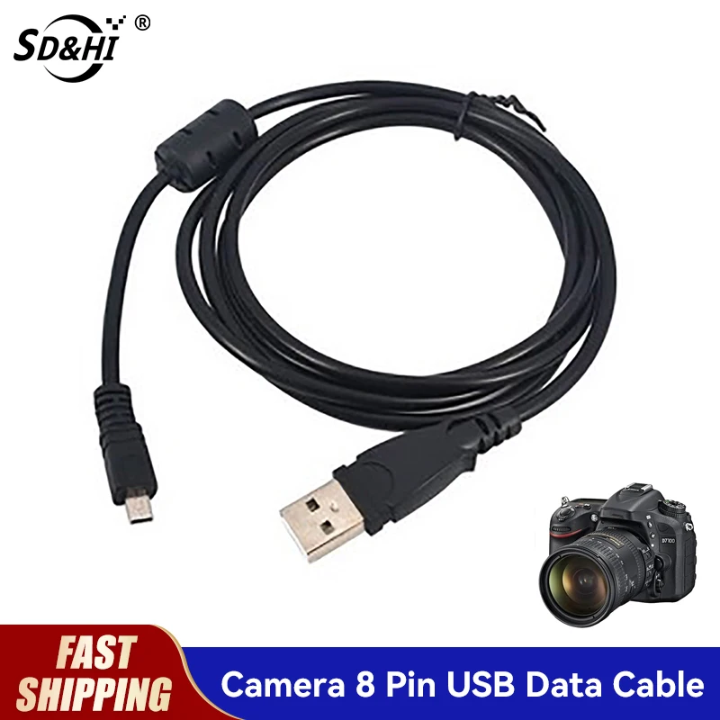 For Pentax Panasonic SONY Camera 8 Pin USB Data Cable For Nikon D7200 D3200 D5500 D5100 D5200 D7100 P7100 Charging Data Cable