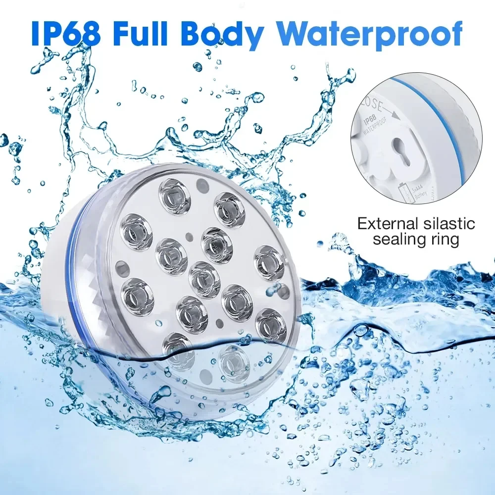 

RGB Led Submersible Light Underwater Night Lamp Battery Operated Garden Swimming Pool Light for Wedding Party Vase Bowl