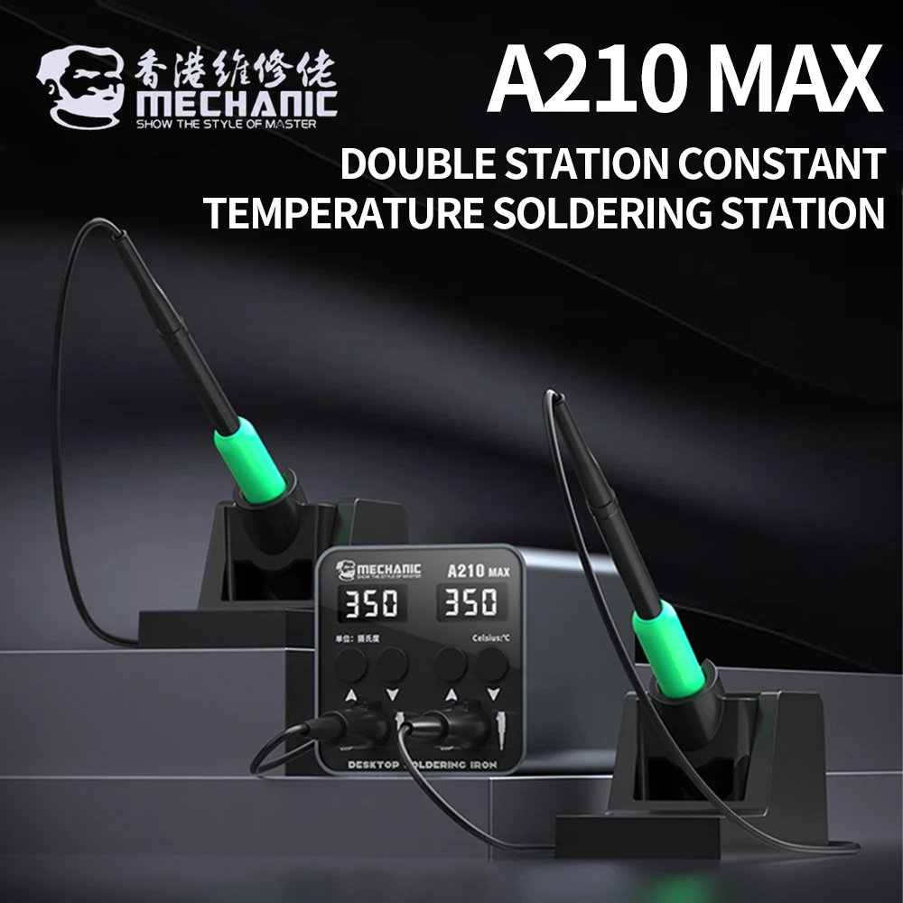 MECHANIC A210 MAX Dual-station Intelligent Constant Temperature Soldering Station PCB IC Welding Repair Soldering Station Tools