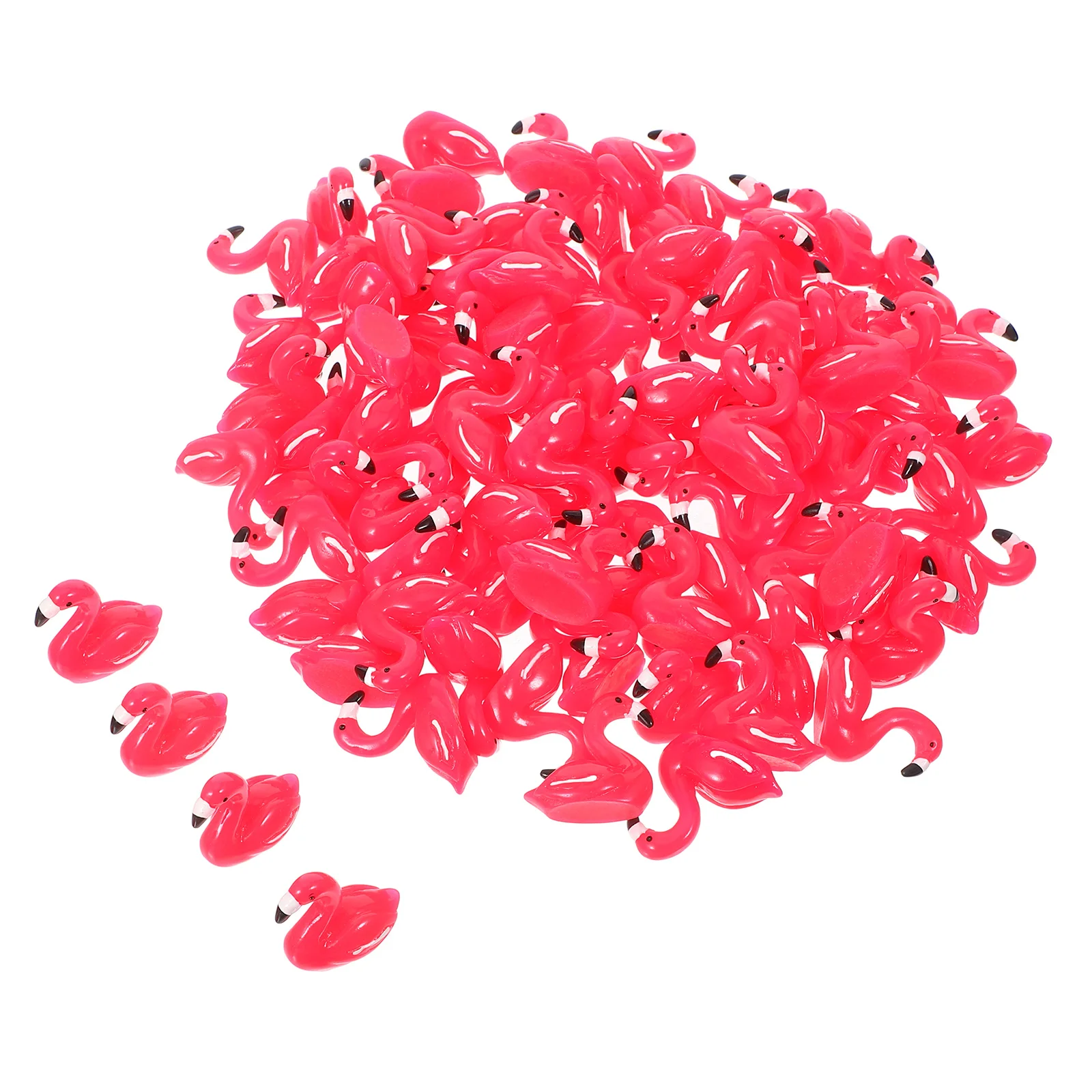 

100Pcs Miniature Flamingo Statue Small Resin Flamingos for Potted Plants Lawn Decor Wedding Favors Craft Projects Vibrant