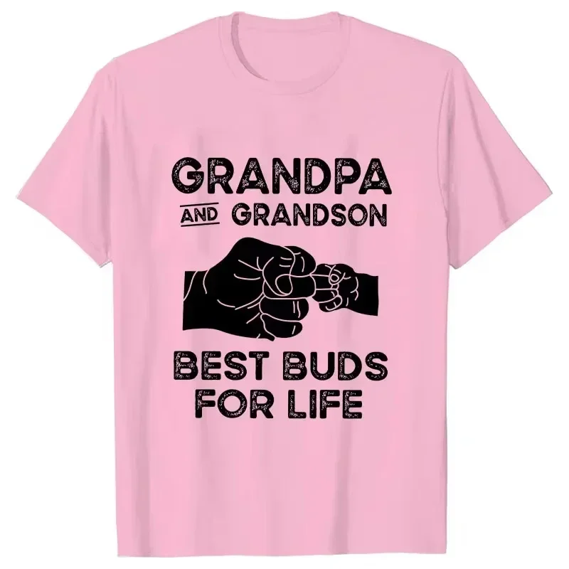 

HOT Mens T-shirts Grandpa and Grandson Best Buds for Life Tee Shirt Tops Grandpa Grandson Matching Clothes Shirts for