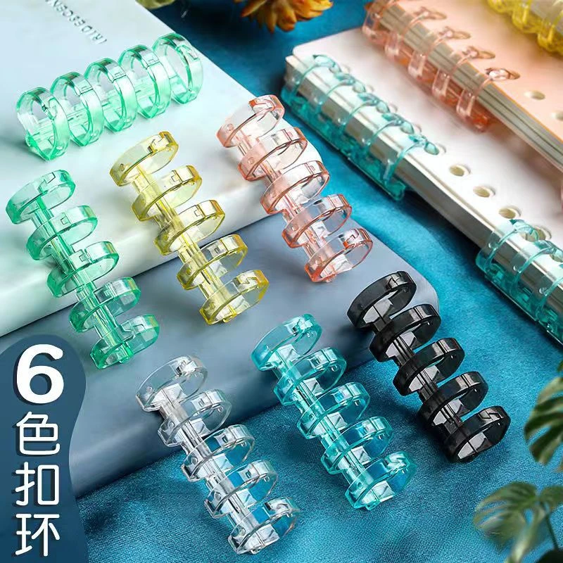 20Pcs Binding Spines Snap Split Binder Rings Learning Cards A4 A5 A6 Notebook Loose Leaf Stationery Office Supplies Plastic