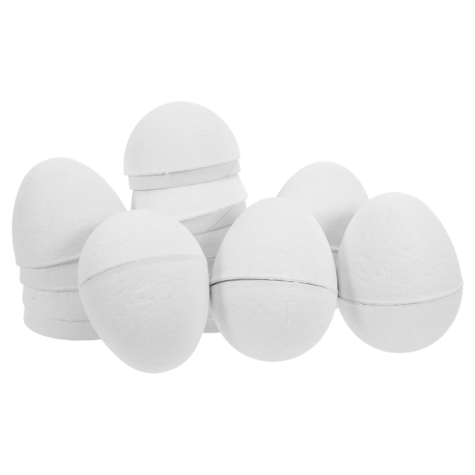 8Pcs Paper Easter Eggs Blank DIY Painting Unfinished Easter Craft Decorations Handmade Creative Holiday Decor
