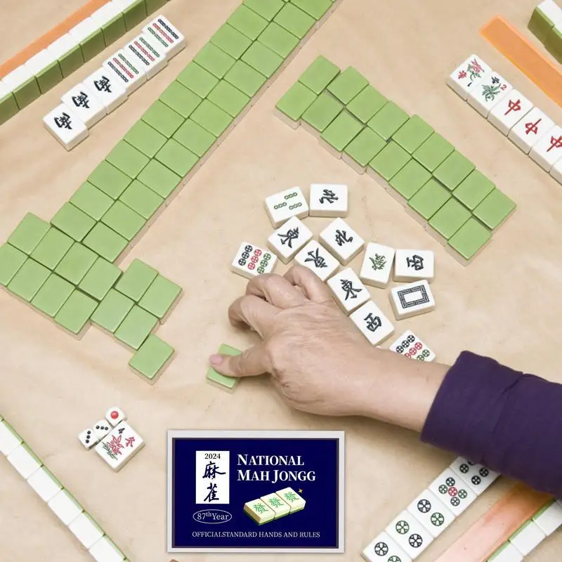 Karty Mahjong 2024 4-częściowy zestaw kart Mah Jongg 2024 Karta wyników Mahjong Nowość 2024 Karta wyników Mahjong z oficjalnymi standardowymi rękami i