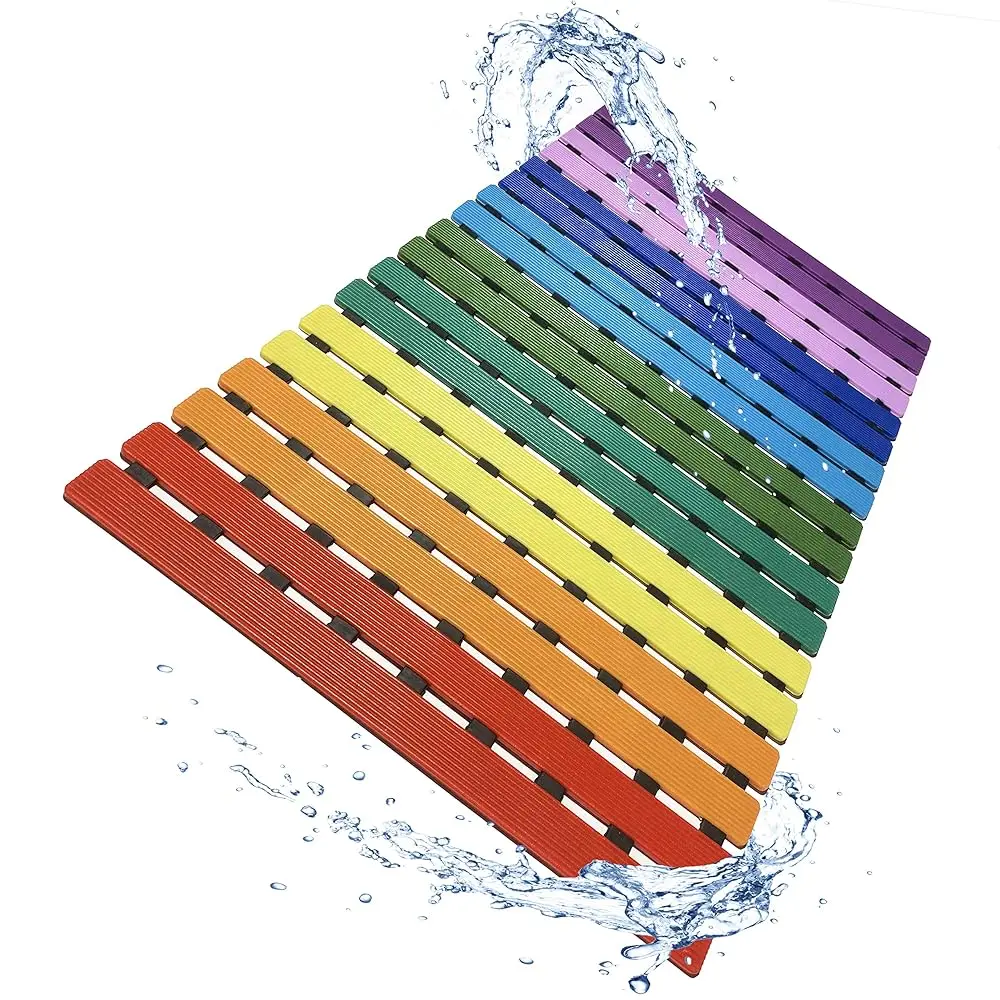 

Противоскользящий коврик для ванной | Двухслойный коврик для душа с присосками | Система EZ-Dry Construction | Нетоксичные, без BPA, латекса, фталатов