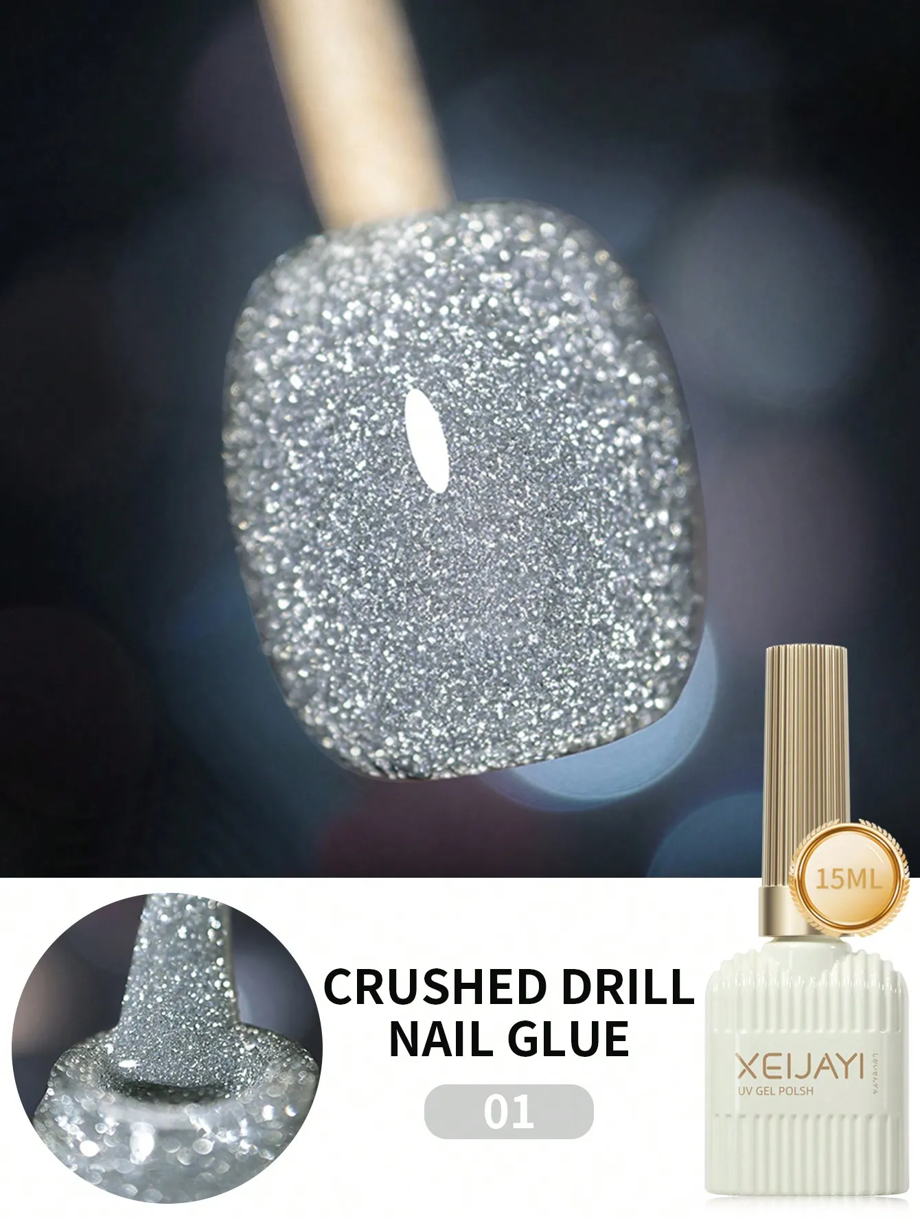 15 ml 12 kleuren reflecterende disco diamanten gel nagellak met de holografische glitter diamantcollectie gel nagellak