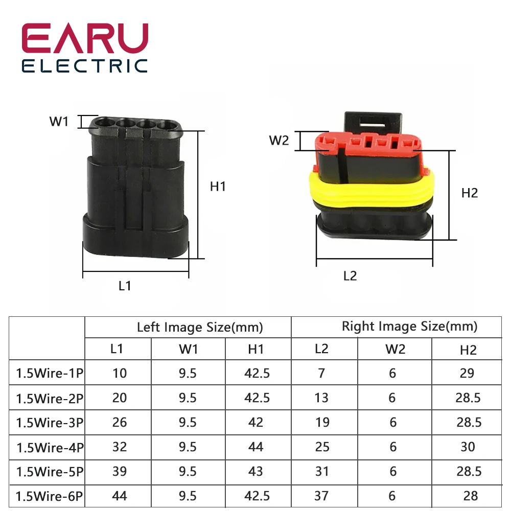 Car Wire Harness Plug Waterproof Joint Connector With Wire 1P 2P 3P 4P 5P 6P Plug-In Terminal Male Female Pair Plug-In Connector