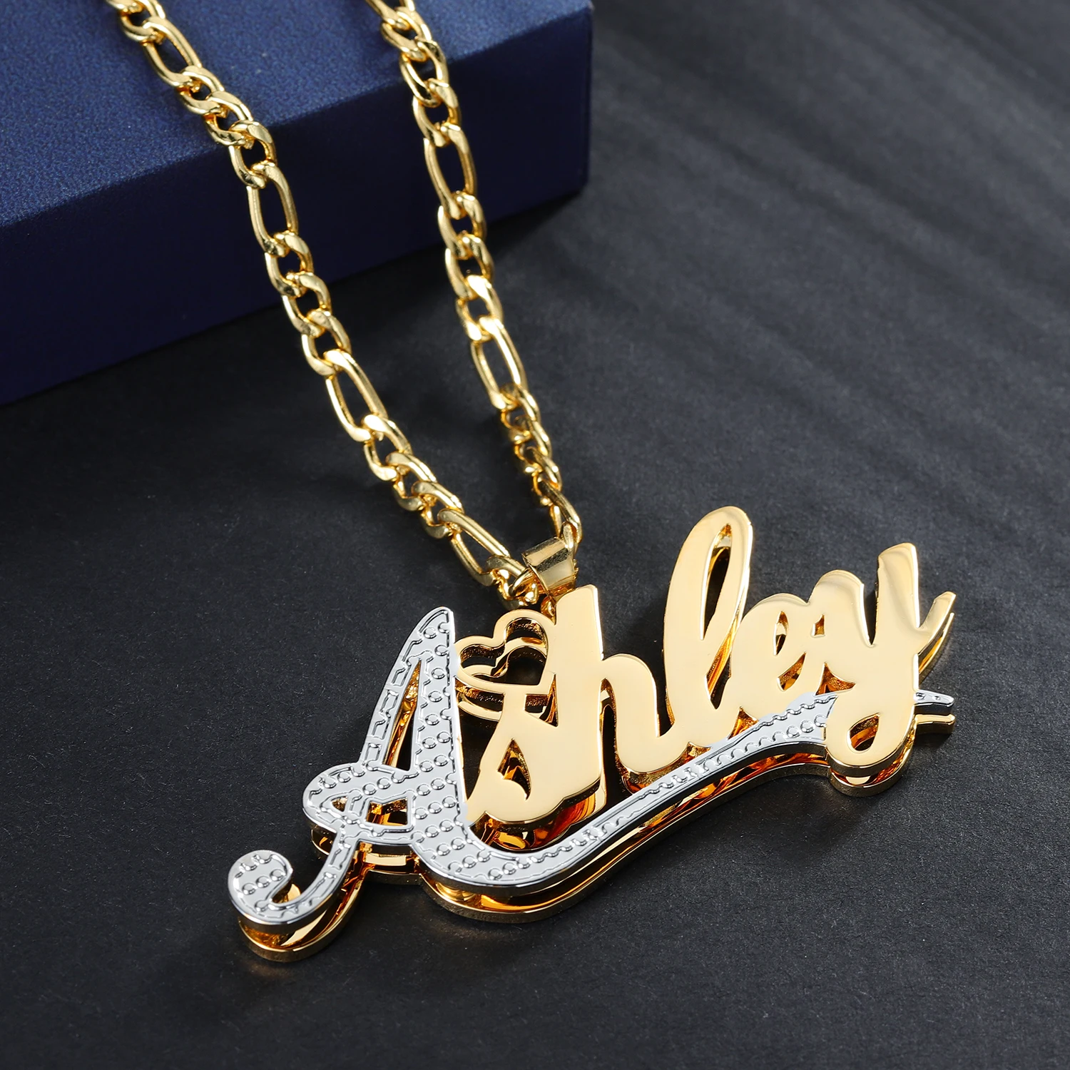 Nuevo collar personalizado, collar con nombre chapado en oro doble para mujer, cadena con colgante de nombre de acero inoxidable personalizado, joyería para niña, regalos