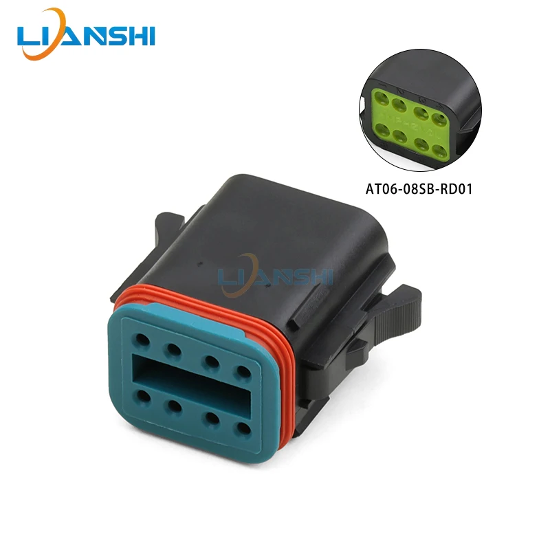 

AT06-08SB-RD01 Amphenol 8-hole waterproof wiring harness plug alternative DT06-08SB-C015/CE06