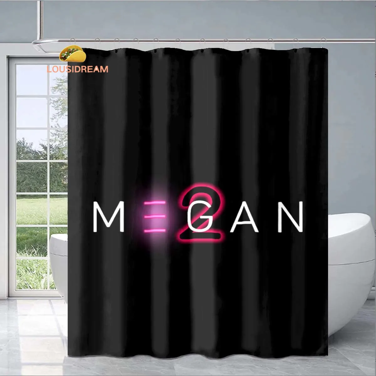 

M3GAN Horror Movie Exquisite Shower Curtain Fashionable Decorative Gift for Adult Children Bathroom Waterproof and Mildew-proof