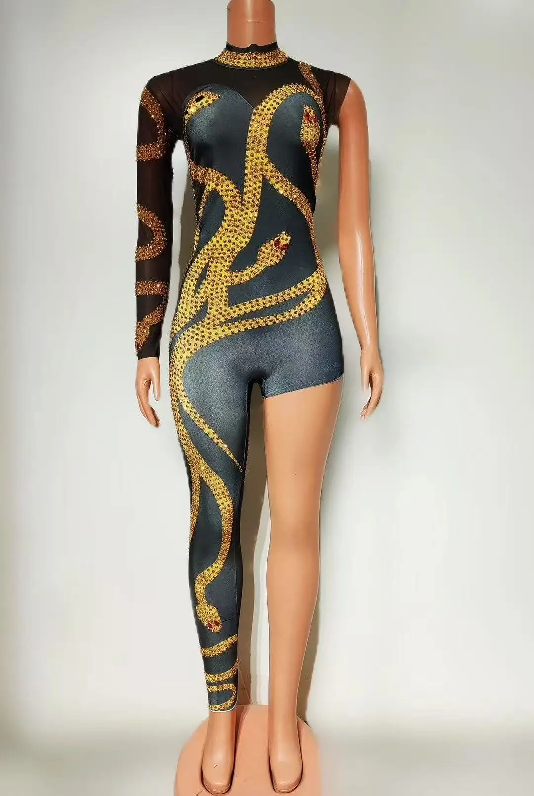 Sexy Birthday Celebrate Event Photo Shoot Wear Singer Dancer Performance Show Gowns Costume Sparkly Rhinestones Jumpsuit