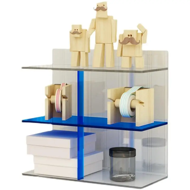 ins creative children's desktop, bookshelf office desk storage, multi-layer shelf table, multi-functional storage rack