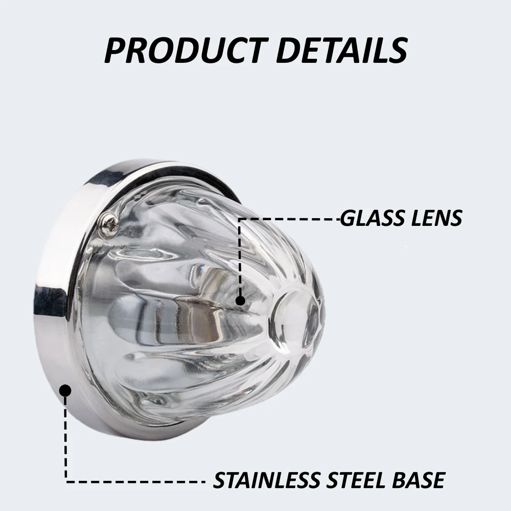 4 قطعة أضواء مقطورة خارجية تحت الوهج أضواء البطيخ الزجاجية 10-30 فولت LED ثورة مزدوجة ستروب أضواء الصخور لشبه شاحنة