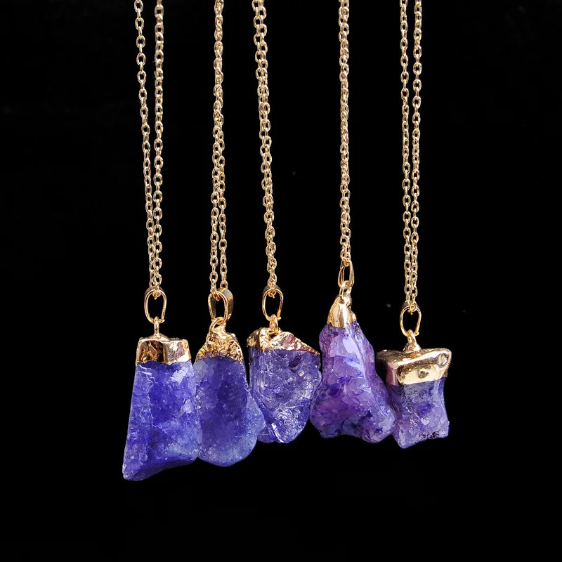 Onregelmatige Amethist Edelsteen Ketting Healing Crystal Chakra Steen Vrouwen Verjaardagscadeau Citrien Edelsteen Ketting Healing Crystal - afbeelding 1