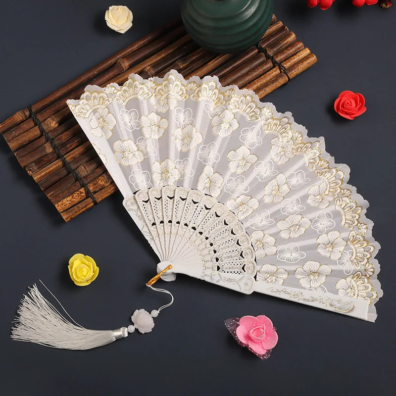 Cherry Blossom Dance Fan Chinoiserie Folding Fan 1920s Fan Great Gatsby Party Fan Stage Performance