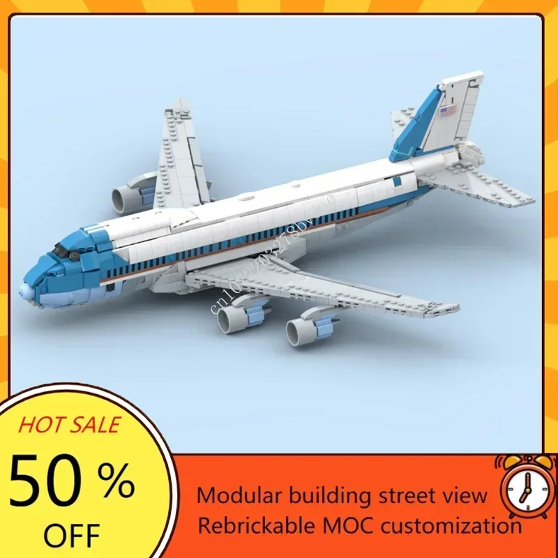 MOC Military Weapons Boeing 747 Air Force One Helicopter Model Building Blocks Technology Bricks  Assembly Toys Christmas Gifts