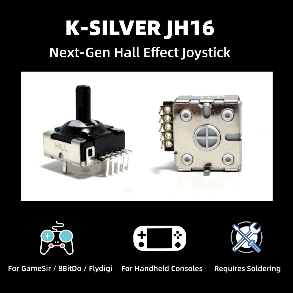 K-SILVER JH16 – joystick wykorzystujący efekt Halla, bez efektu „driftu”, elektromagnetyczny, zastępuje standardowy joystick, 3D analogowy, kompatybilny z kontrolerami GameSir G8/G7SE/T4 i 8BitDo Ultimate. — zdjęcie produktu 5