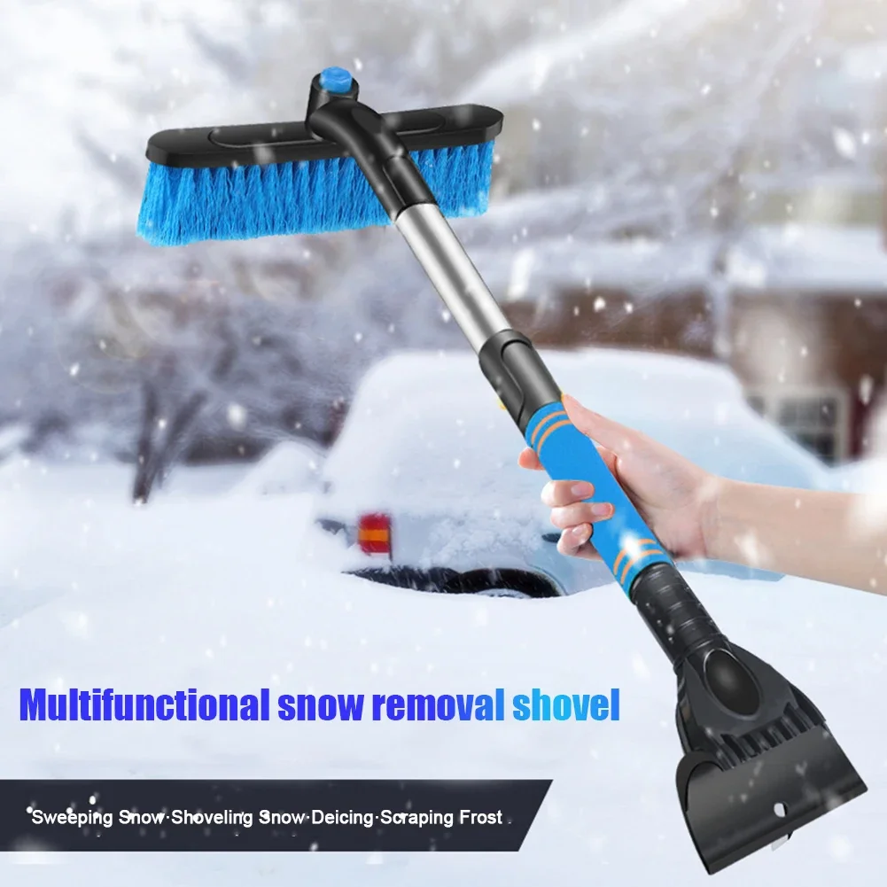 Winter Machine Extendable Car Cleaning Ice Scraper Snow Shovel Car Windshield Snow Brush With Ergonomic Foam Handle Detachable