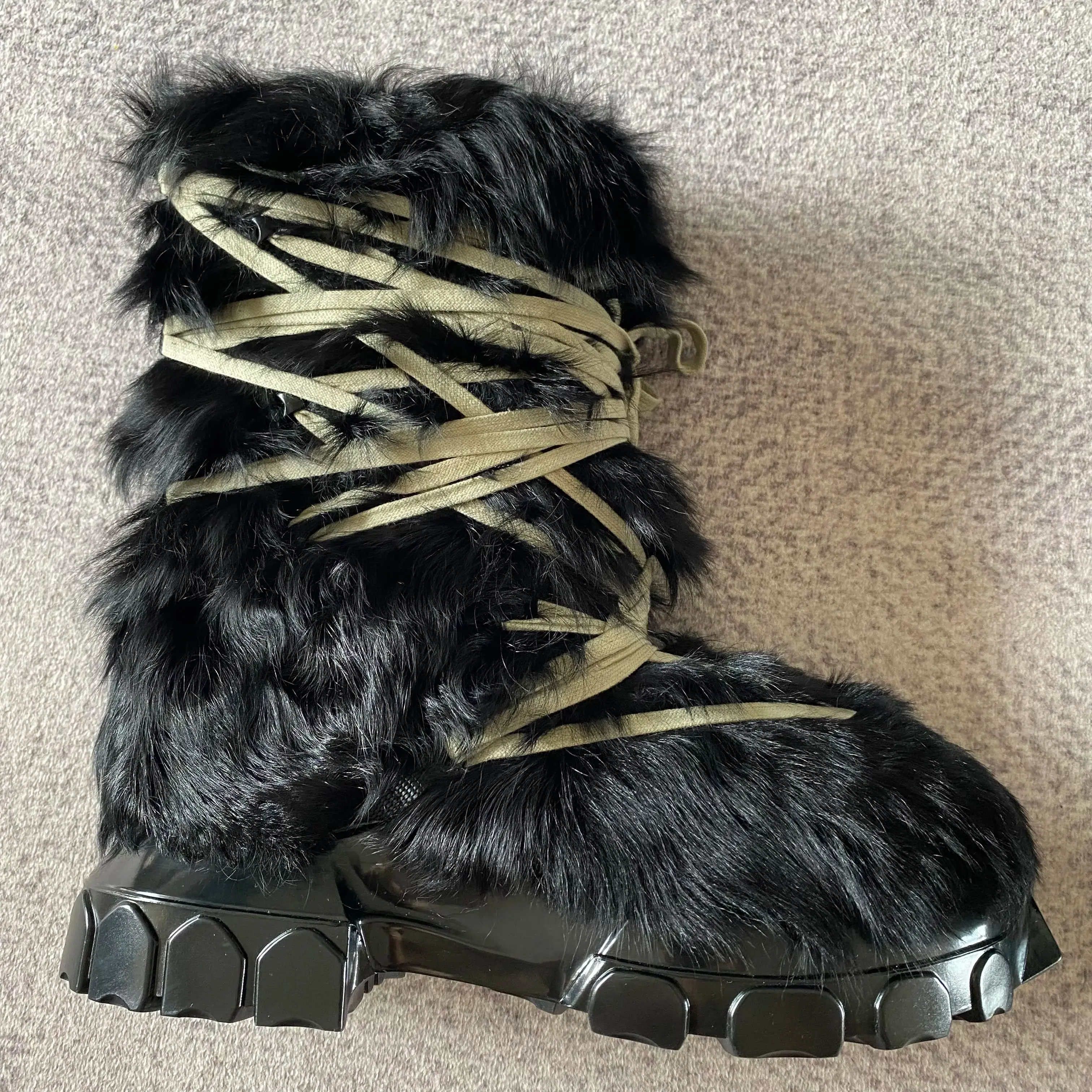 Customized Handmade High Top Real Fur Octopus sole exclusive Winter Warm Snow Boots